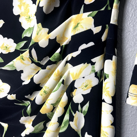 NWT Ralph Lauren Women's Size 10 Holiday All Over Floral Rouched Bodycon Dress - Picture 5 of 16